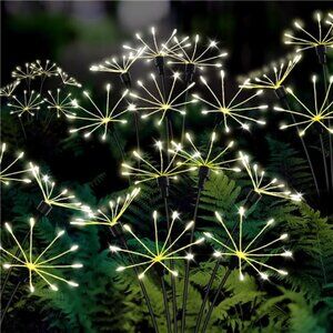 Solar Garden Lights,2PACK Swaying Twinkling Firework Lights with 2 Modes
